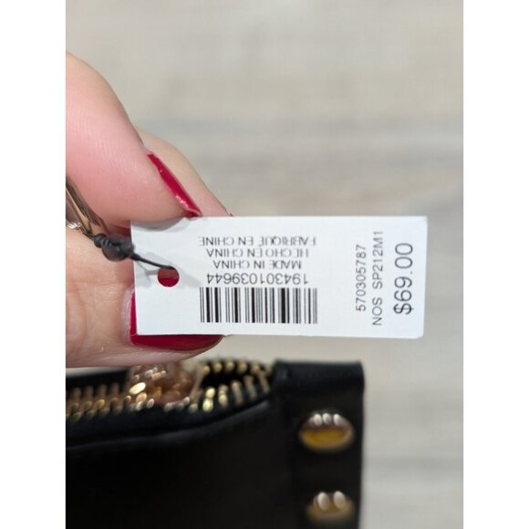 NEW White House Black Market Clutch Purse Handbag Black w Floral pattern Top Zip - Picture 4 of 16